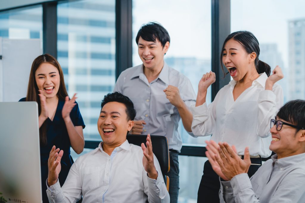 Beyond Profits: Creating Impact and Leaving a Legacy with Your Business Millennial Group Young Businesspeople Asia Businessman Businesswoman Celebrate Giving Five After Dealing Feeling Happy Signing Contract Agreement Meeting Room Small Modern Office 1 1024x683